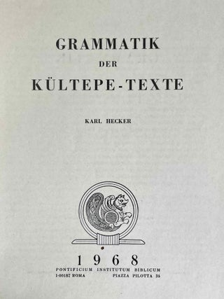 Grammatik der K&uuml;ltepe-Texte