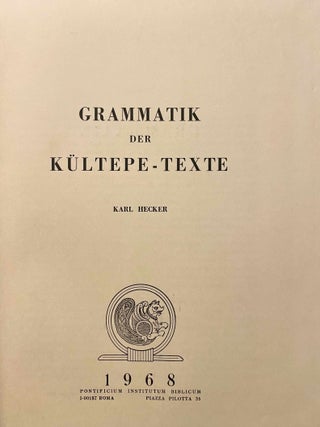 Grammatik der K&uuml;ltepe-Texte