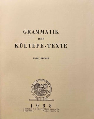 Grammatik der Kültepe-Texte