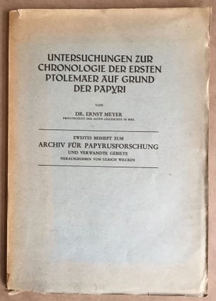 Item #M6389 Untersuchungen zur Chronologie der ersten Ptolemäer auf Grund der Papyri. MEYER Ernst[newline]M6389.jpg