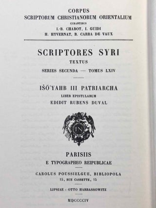 Iso'Yahb patriarchae III. Liber epistularum. 2 volumes (complete set)[newline]M6393-03.jpg