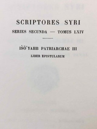 Iso'Yahb patriarchae III. Liber epistularum. 2 volumes (complete set)[newline]M6393-06.jpg