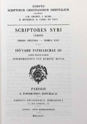 Iso'Yahb patriarchae III. Liber epistularum. 2 volumes (complete set)[newline]M6393-07.jpg