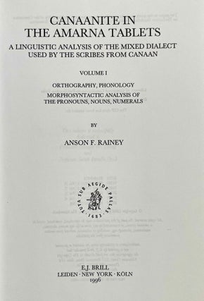Canaanite in the Amarna tablets. Volumes I-IV (complete set)
