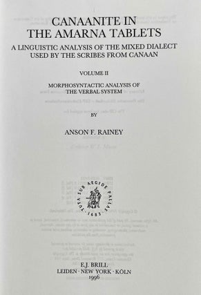 Canaanite in the Amarna tablets. Volumes I-IV (complete set)