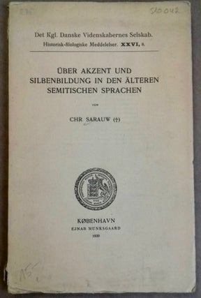 Item #M6408 Über Akzent und Silbenbildung in den älteren semitischen Sprachen. SARAUW Christian