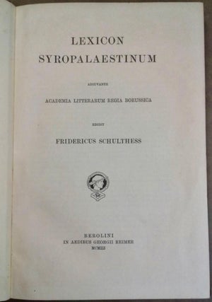 Item #M6412 Lexicon syropalaestinum. SCHULTHESS Friedrich[newline]M6412.jpg