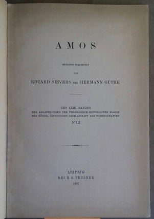 Item #M6415 Amos. Metrisch bearbeitet. SIEVERS Eduard - GUTHE Hermann[newline]M6415.jpg