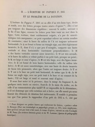 Papyrus grecs bibliques (papyrus F. Inv. 266). Volumina de la Genèse et du Deutéronome. Volume I: Introduction. Volume II: Texte et Planches (complete set)