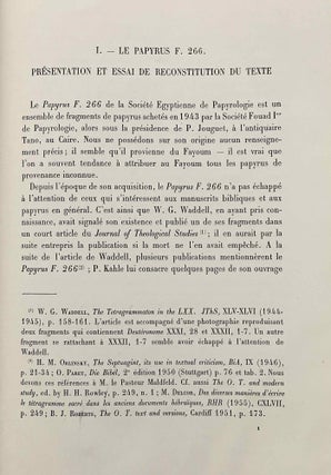 Papyrus grecs bibliques (papyrus F. Inv. 266). Volumina de la Genèse et du Deutéronome. Volume I: Introduction. Volume II: Texte et Planches (complete set)[newline]M6419a-03.jpeg