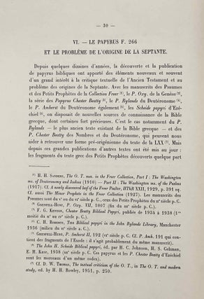 Papyrus grecs bibliques (papyrus F. Inv. 266). Volumina de la Genèse et du Deutéronome. Volume I: Introduction. Volume II: Texte et Planches (complete set)[newline]M6419a-04.jpeg