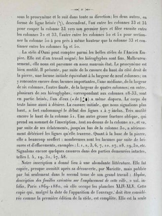 L'inscription d'Ouni. Publiée avec aperçu grammatical, notes et glossaire.