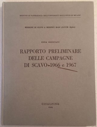 Item #M6447 Missione di scavo a Medinet Madi (Fayum - Egitto). Vol. I: Rapporto preliminare delle...