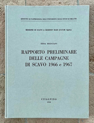 Item #M6447b Missione di scavo a Medinet Madi (Fayum - Egitto). Vol. I: Rapporto preliminare...