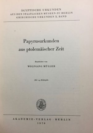 Papyrusurkunden aus ptolemäischer Zeit