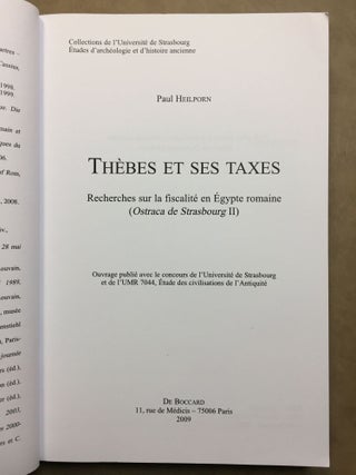 Thèbes et ses taxes: recherches sur la fiscalité en Égypte romaine (ostraca de Strasbourg II)[newline]M6453-01.jpg
