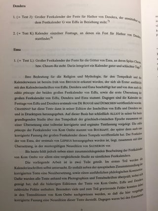 Die altägyptischen Festkalender in den Tempeln der griechisch-römischen Epoche