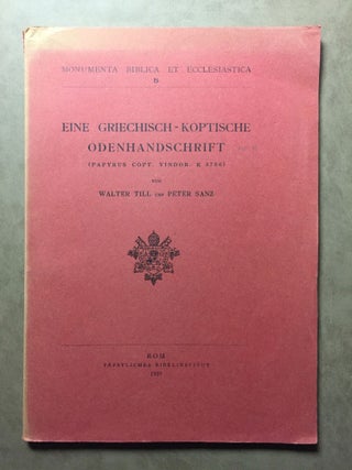 Item #M6462b Eine griechisch-koptische Odenhandschrift (Papyrus copt. Vindob. K 8706). TILL...