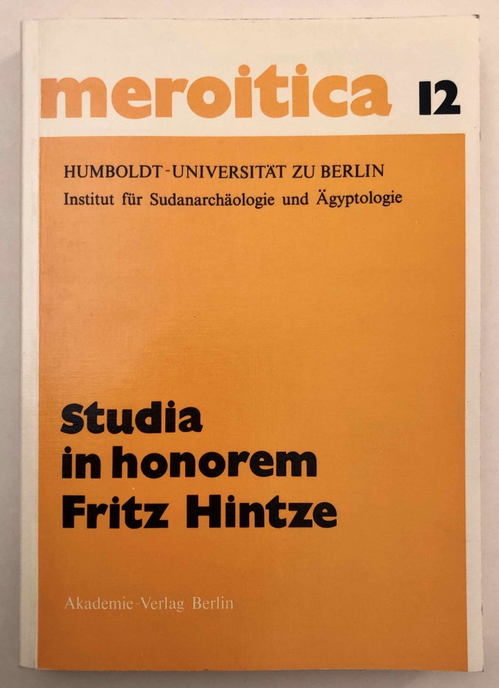 Item #M6488a Studia in honorem Fritz Hintze. HINTZE Fritz - APELT Dietlind - ENDESFELDER Erika - WENIG Steffen.[newline]M6488a-00.jpeg