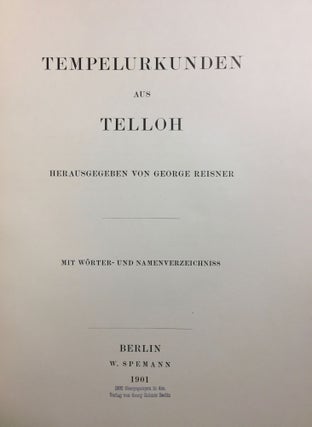 Tempelurkunden aus Telloh. Mit Wörter- und Namenverzeichniss.[newline]M6494-02.jpg
