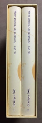 Item #M6505 In.t dr.w - Festschrift Friedrich Junge. 2 volumes (complete set). JUNGE Friedrich -...[newline]M6505.jpg