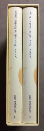 Item #M6505 Jn.t dr.w - Festschrift Friedrich Junge. 2 volumes (complete set). JUNGE Friedrich -...