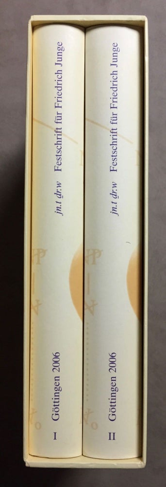 Item #M6505a Jn.t dr.w - Festschrift Friedrich Junge. 2 volumes (complete set). JUNGE Friedrich - MOERS Gerald, in honorem.[newline]M6505a.jpg