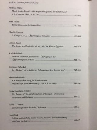 Jn.t dr.w - Festschrift Friedrich Junge. 2 volumes (complete set)