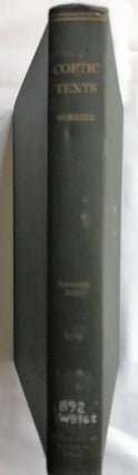 Coptic Texts in the University of Michigan Collection. With a Study in the Popular Traditions of Coptic.