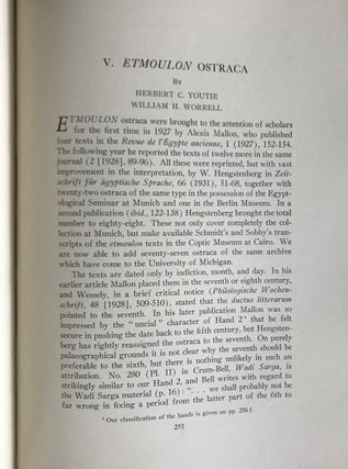 Coptic Texts in the University of Michigan Collection. With a Study in the Popular Traditions of Coptic.