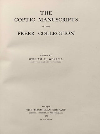 The Coptic Manuscripts in the Freer Collection