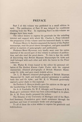 The Coptic Manuscripts in the Freer Collection