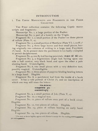 The Coptic Manuscripts in the Freer Collection