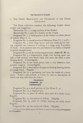 The Coptic Manuscripts in the Freer Collection