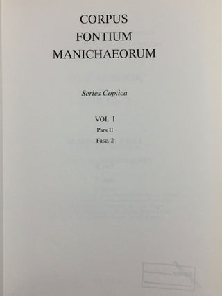 Corpus fontium Manichaeorum. Series coptica 1. Psalm Book. Part II, Fasc. 2. Die Herakleides-Psalmen. The Manichaean Coptic Papyri in the Chester Beatty Library.[newline]M6516-01.jpg