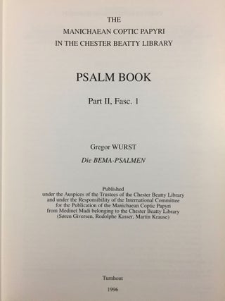 Corpus fontium Manichaeorum. Series coptica 1. Psalm Book. Part II, Fasc. 1. Die Bema-Psalmen. The Manichaean Coptic Papyri in the Chester Beatty Library.[newline]M6517-02.jpg