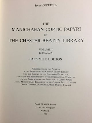The Manichaean Coptic papyri in the Chester Beatty Library. Volume I: Kephalaia (facsimile edition)[newline]M6518-02.jpg