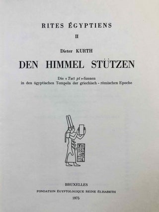 Den Himmel stützen: die "Tw3 pt"-Szenen in den ägyptischen Tempeln der griechisch-römischen Epoche