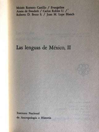 Las Lenguas de México. Volumes I & II (complete set)[newline]M6658-08.jpg