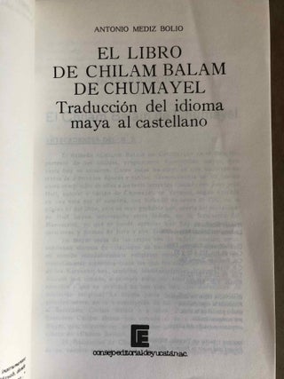 El libro de Chilam Balam de Chumayel. Traducción del idioma maya al castellano.[newline]M6662-01.jpg