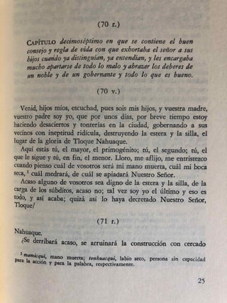Huehuetlatolli. Libro sexto del c&oacute;dice florentino. Paleograf&iacute;a, versi&oacute;n, notas e indices de Salvador D&iacute;az C&iacute;ntora.[newline]M6664-05.jpg
