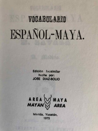 Vocabulario español - maya. Edición facsimilar.[newline]M6675-01.jpg