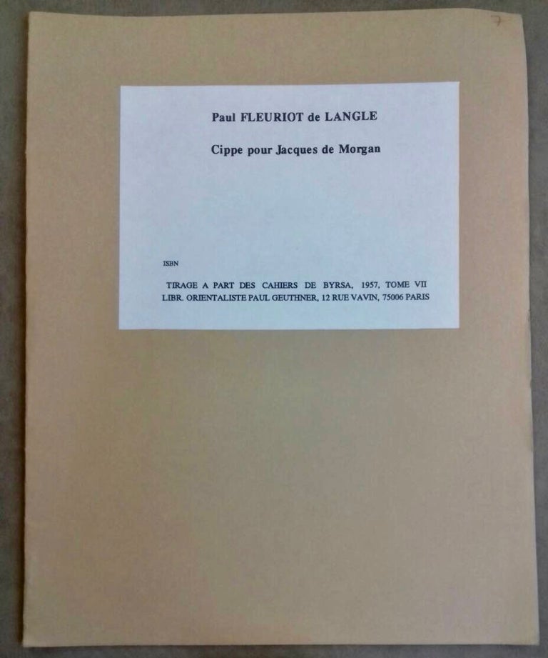 Item #M6683 Cippe pour Jacques de Morgan. FLEURIOT DE L'ANGLE Paul.[newline]M6683.jpg