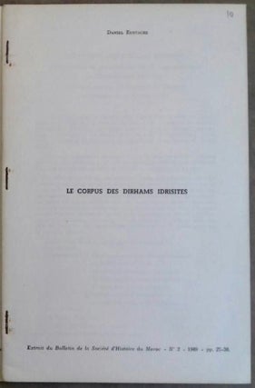 Item #M6697a Le corpus des dirhams idrîsites: présentation et conclusions sur la numismatique...[newline]M6697a.jpg