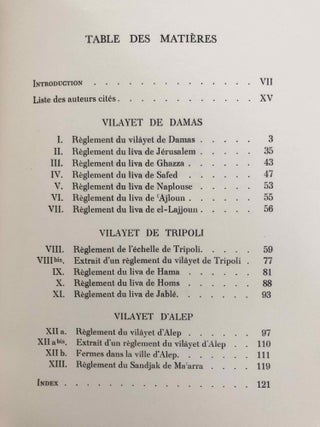 Règlements fiscaux ottomans. Les provinces syriennes.