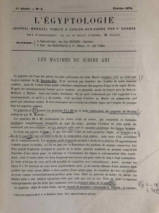 Les maximes du scribe Ani. D'après le papyrus hiératique No IV du Musée de Boulaq. Tomes I & II (complete)