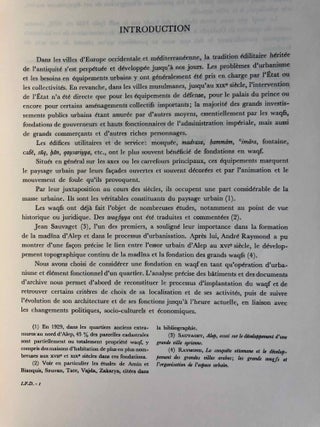 Le waqf d'Ipsir Pasa à Alep. Etude d'urbanisme historique.