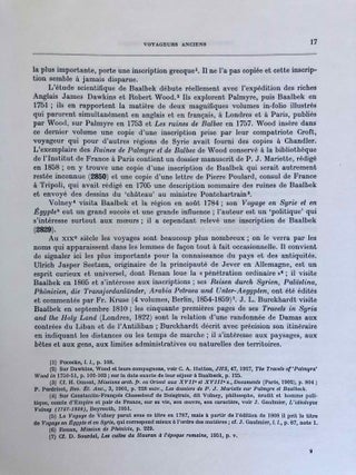 Inscriptions grecques et latines de la Syrie. Tome VI: Baalbek et Beqa'. Nos 2711-3017.