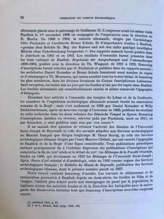 Inscriptions grecques et latines de la Syrie. Tome VI: Baalbek et Beqa'. Nos 2711-3017.