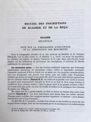 Inscriptions grecques et latines de la Syrie. Tome VI: Baalbek et Beqa'. Nos 2711-3017.